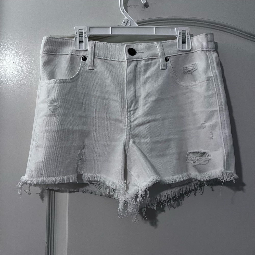 White Distressed Women's Jean Shorts